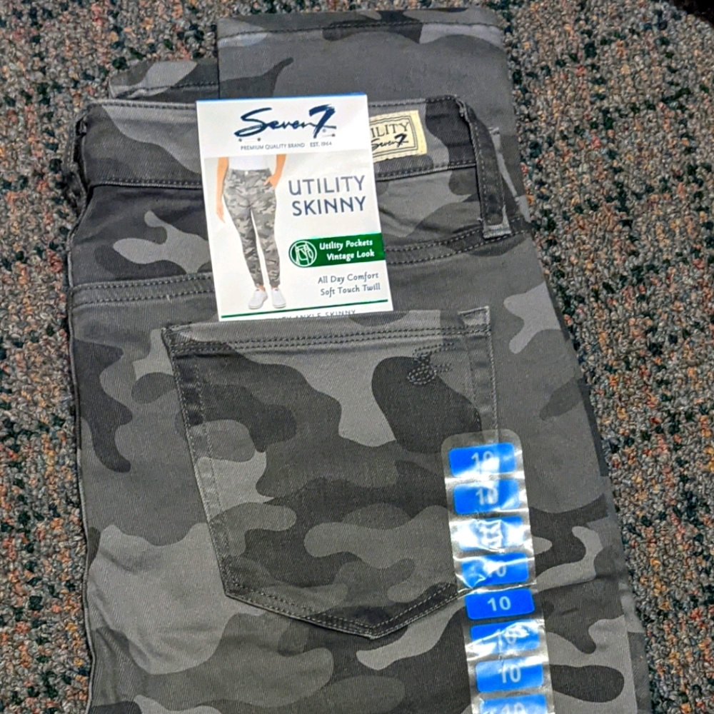 NWT Seven 7 ultimate skinny camo jeans sz10